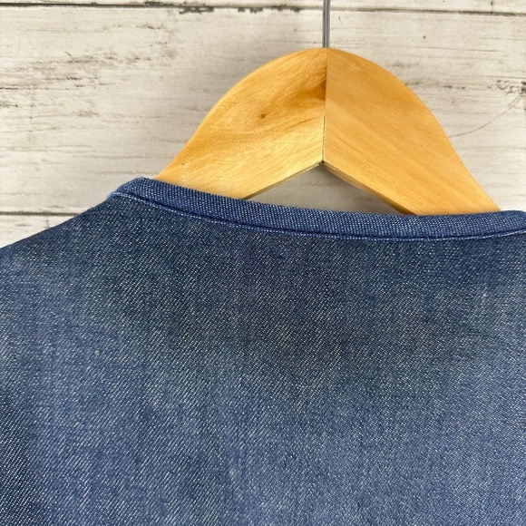 Vtg Carhartt‎ Vest Blue Denim Sherpa Lined Snap USA Men’s Medium Jean Workwear - Picture 6 of 11